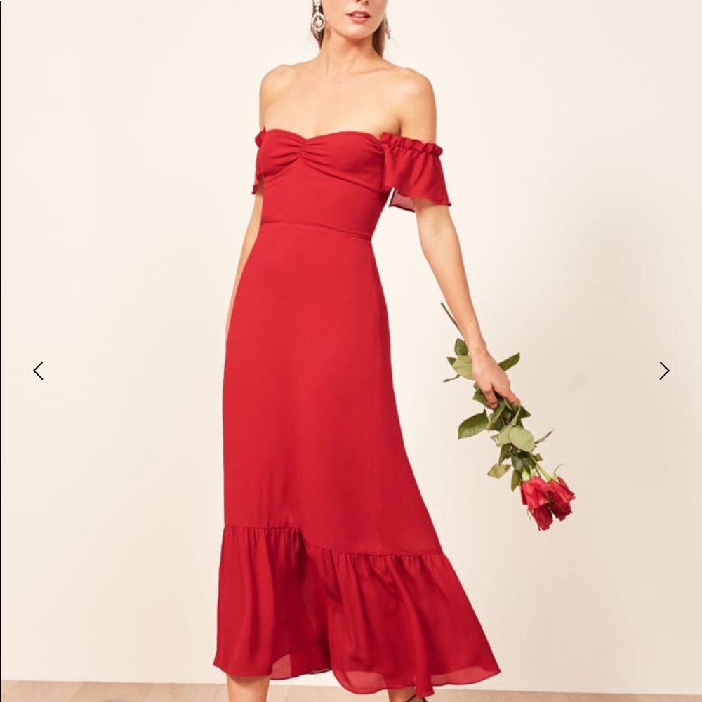 Reformation Butterfly Dress in Cherry size 4
